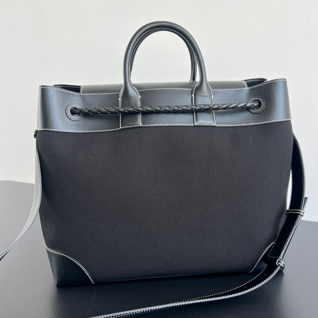 Bottega Veneta Andiamo Canvas-Leather Bag