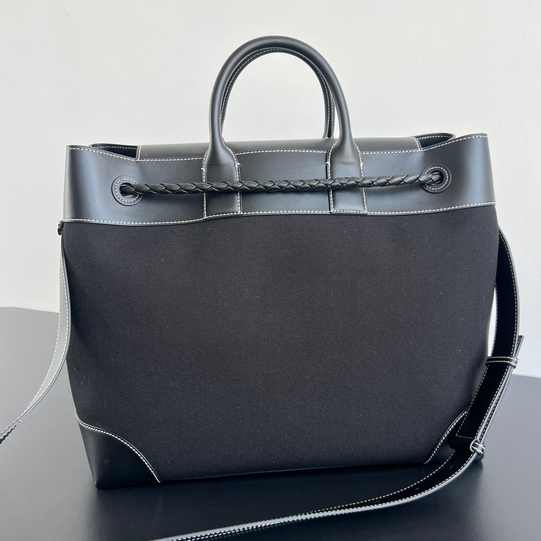 Bottega Veneta Andiamo Canvas-Leather Bag