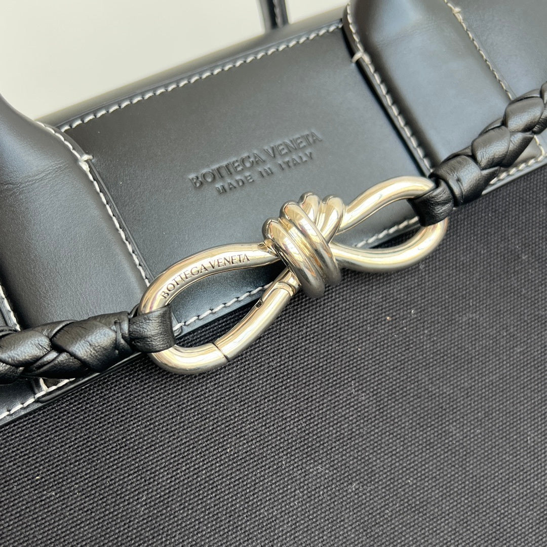 Bottega Veneta Andiamo Canvas-Leather Bag