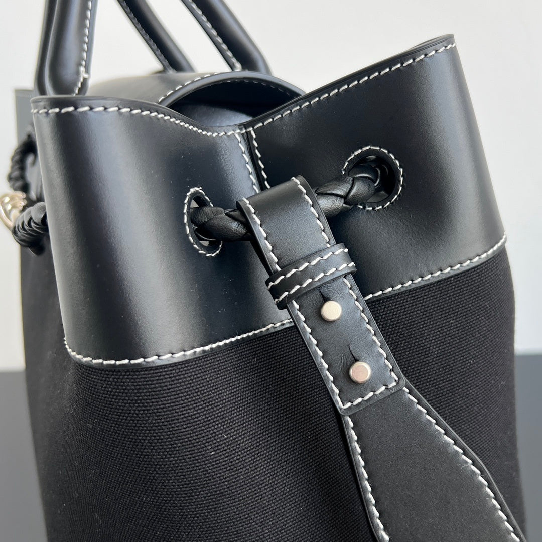 Bottega Veneta Andiamo Canvas-Leather Bag