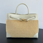 Bottega Veneta Andiamo Nylon Raffia Bag