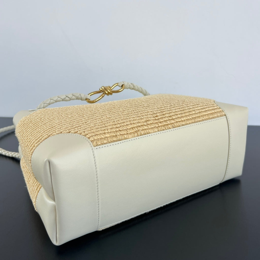 Bottega Veneta Andiamo Nylon Raffia Bag