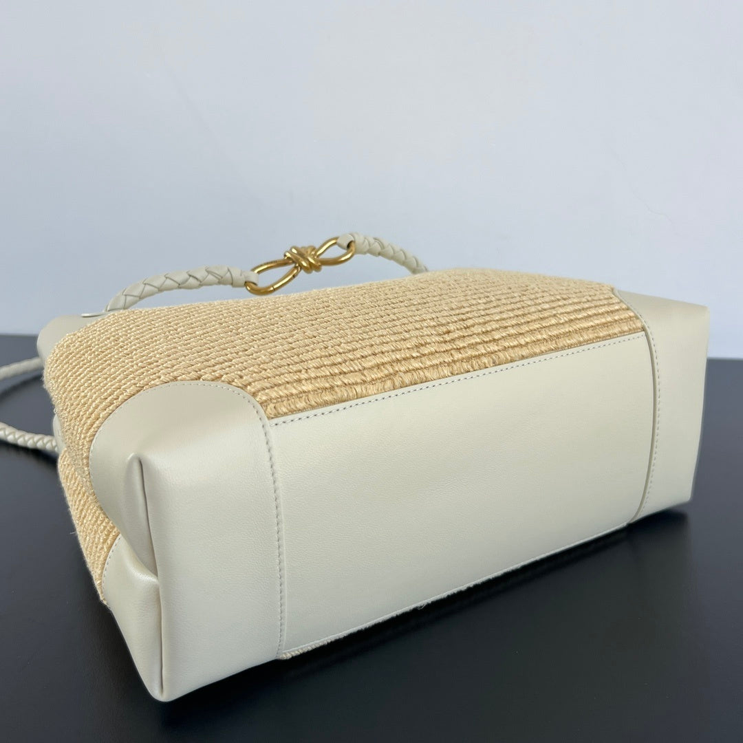 Bottega Veneta Andiamo Nylon Raffia Bag