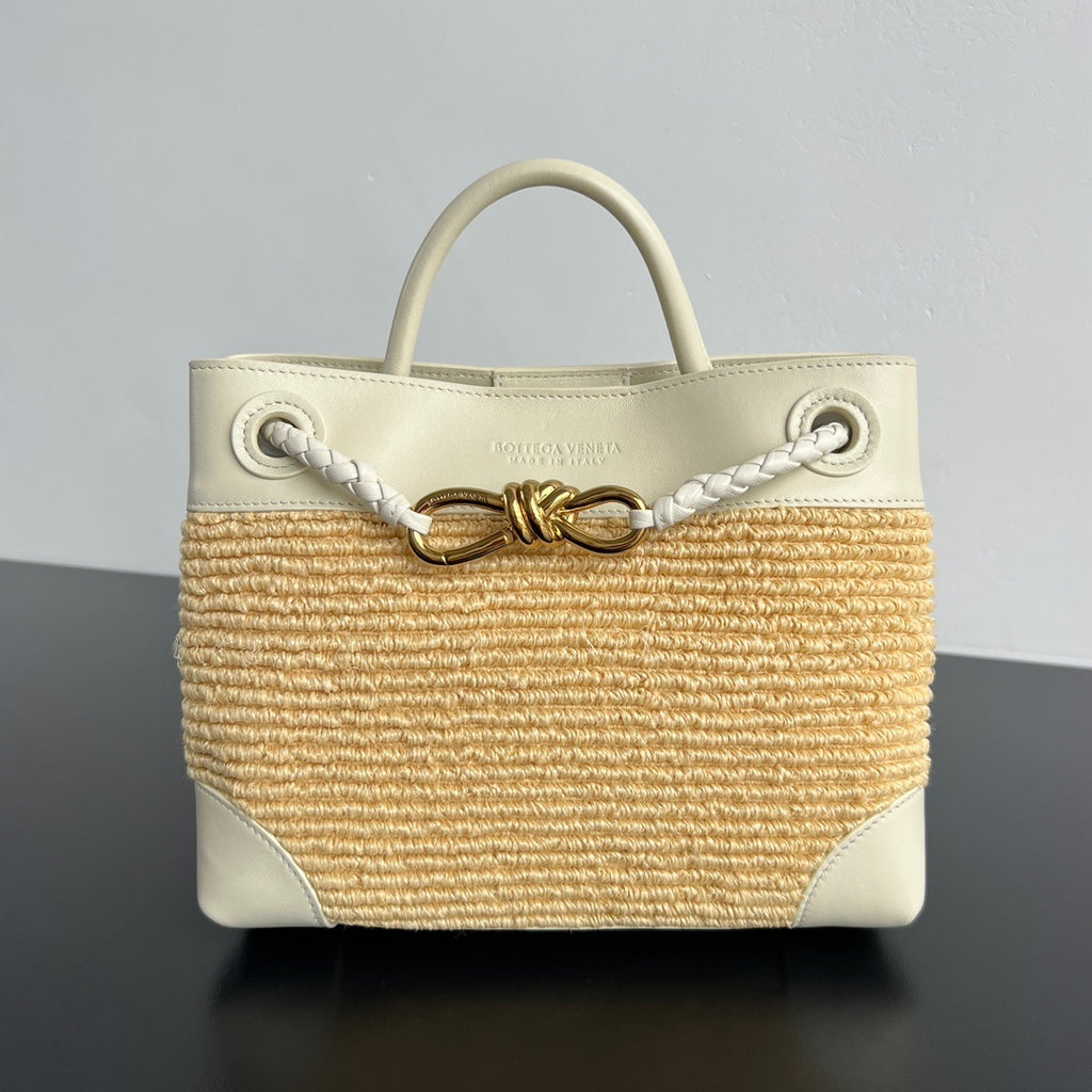 Bottega Veneta Andiamo Nylon Raffia Bag