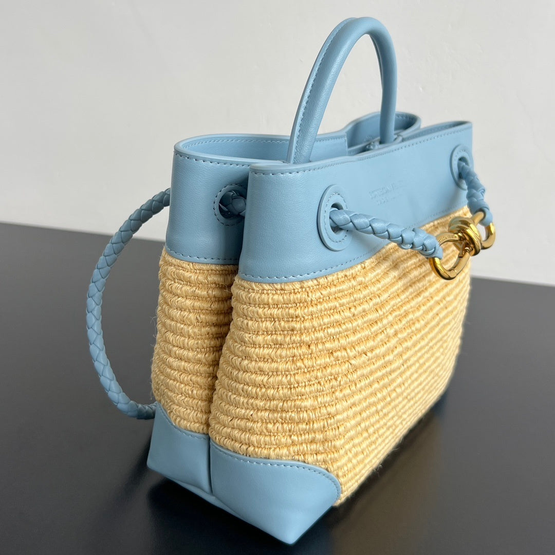 Bottega Veneta Andiamo Nylon Raffia Bag