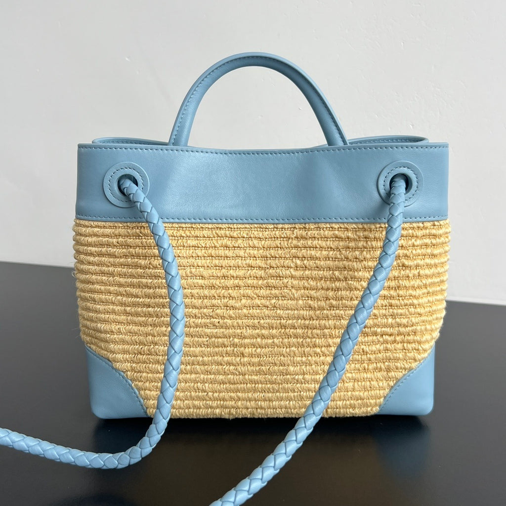 Bottega Veneta Andiamo Nylon Raffia Bag