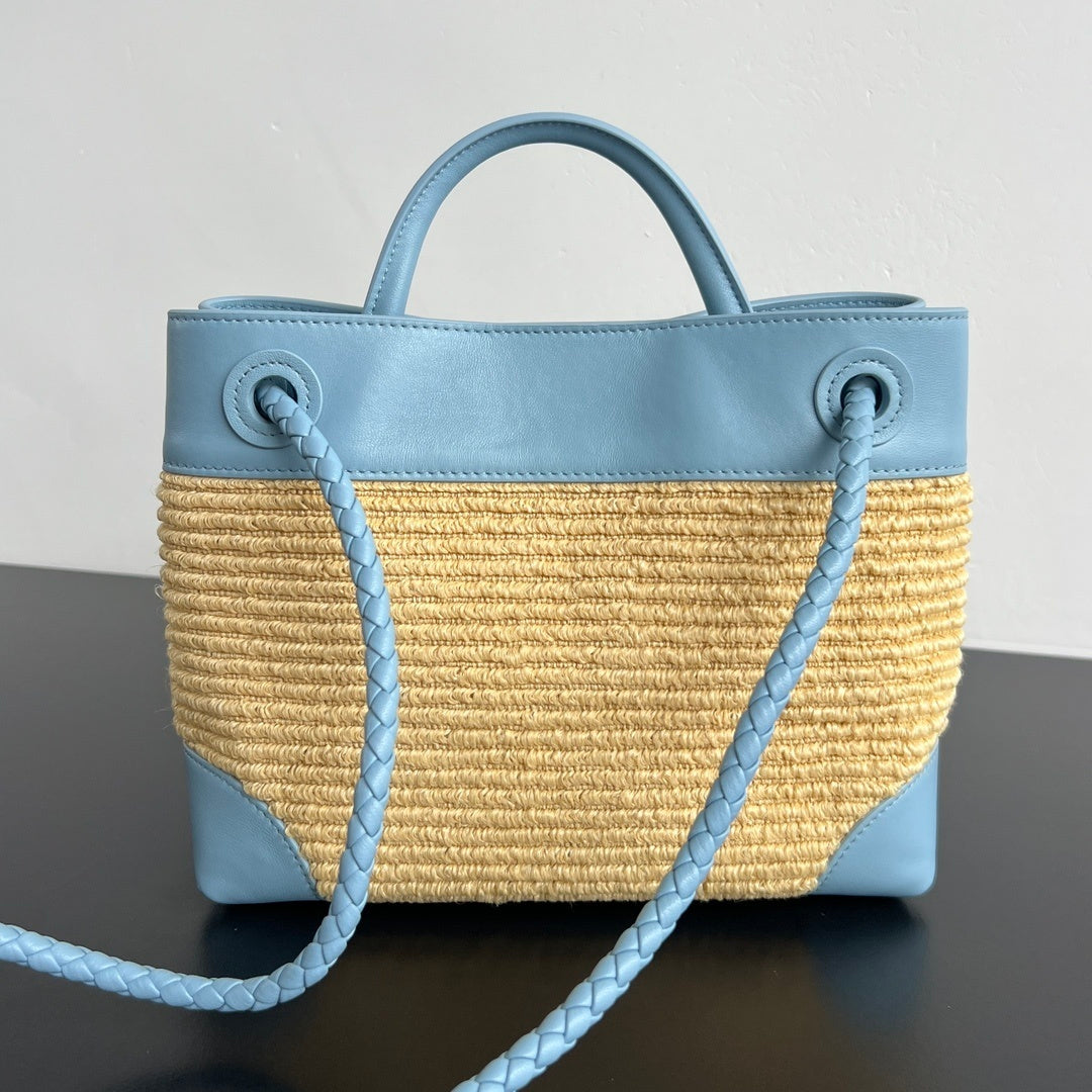 Bottega Veneta Andiamo Nylon Raffia Bag