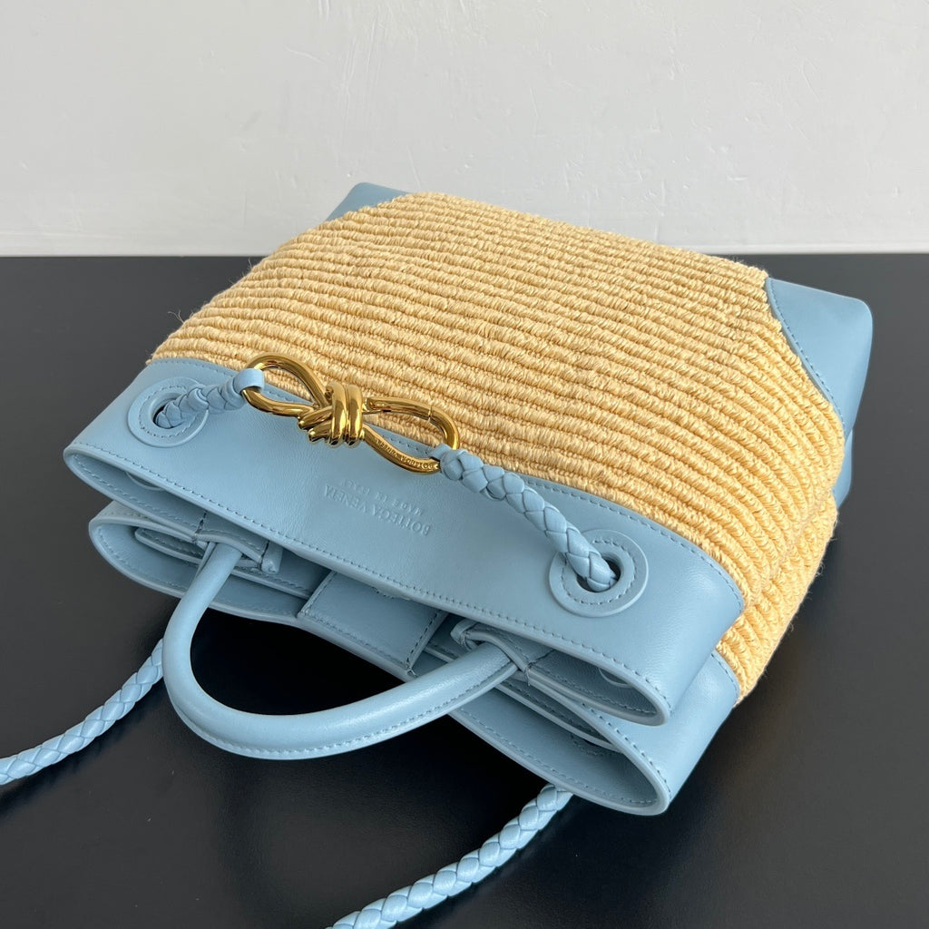 Bottega Veneta Andiamo Nylon Raffia Bag