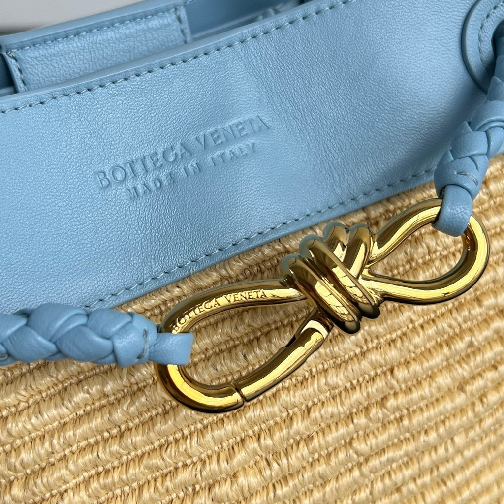Bottega Veneta Andiamo Nylon Raffia Bag