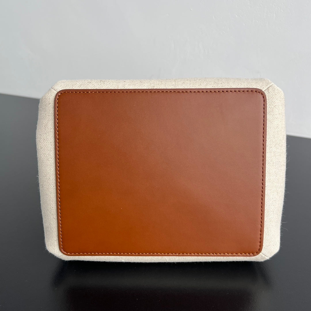 Bottega Veneta Parachute Canvas–Leather Bag