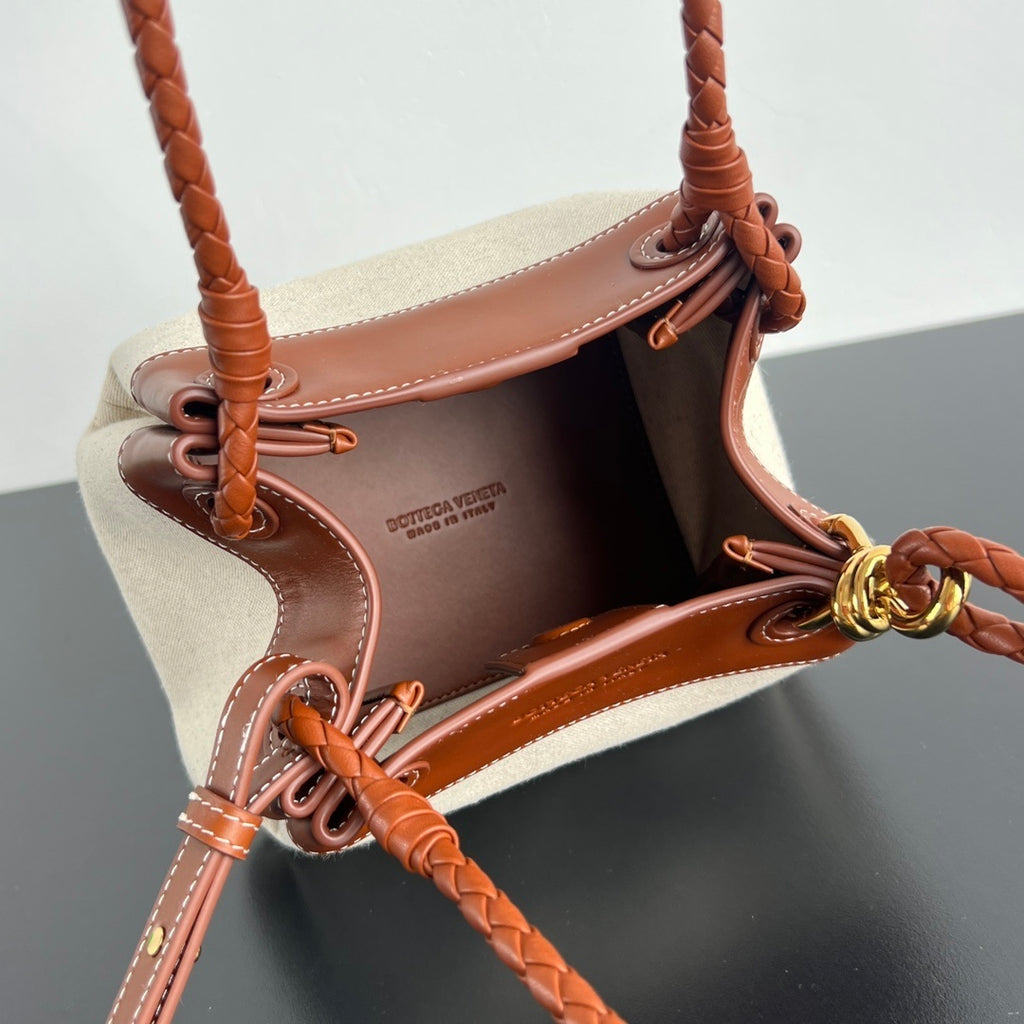 Bottega Veneta Parachute Canvas–Leather Bag
