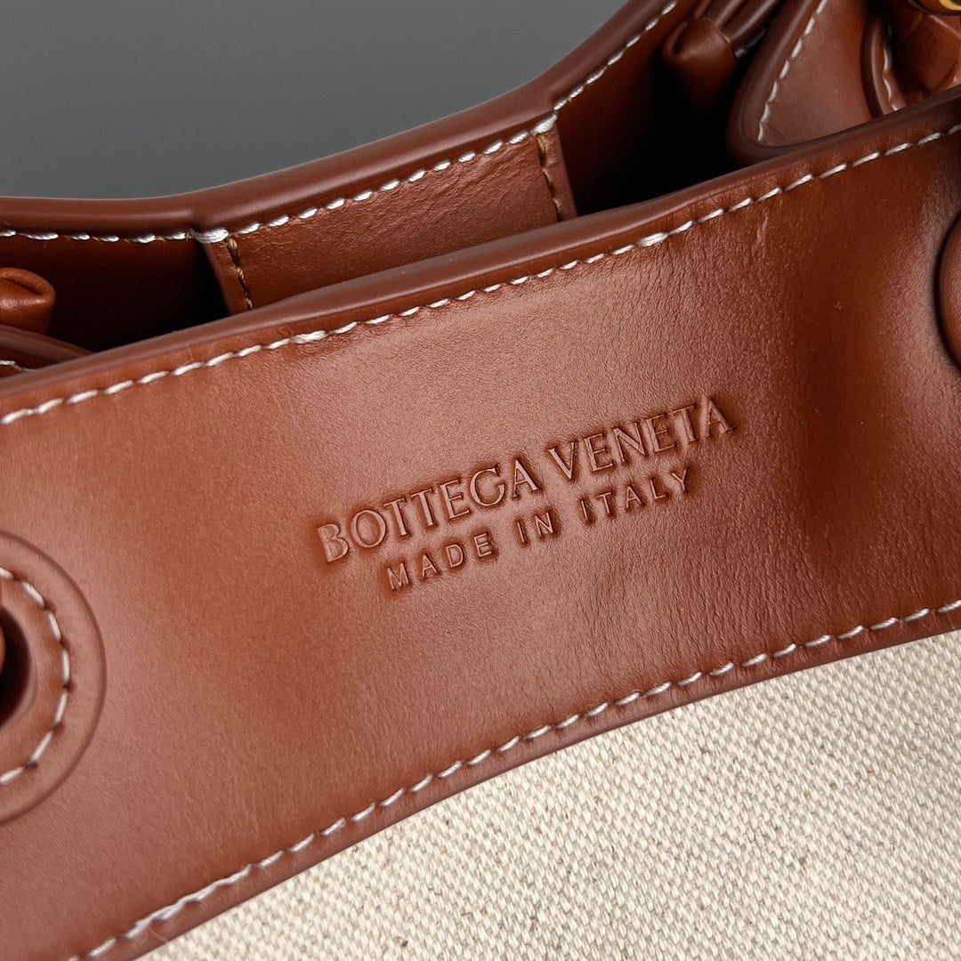 Bottega Veneta Parachute Canvas–Leather Bag