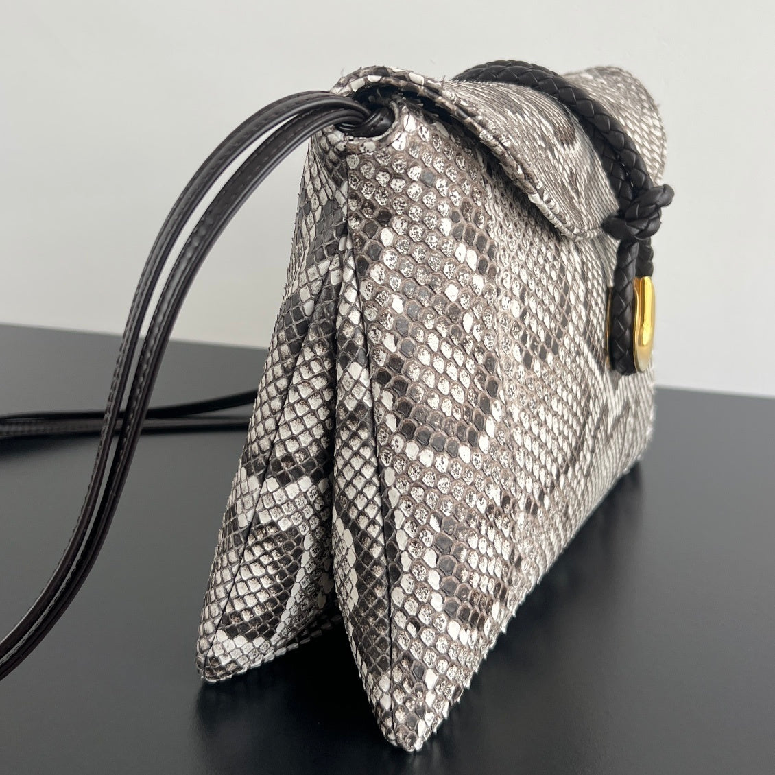 Bottega Veneta Liberta Snake Leather Crossbody Bag