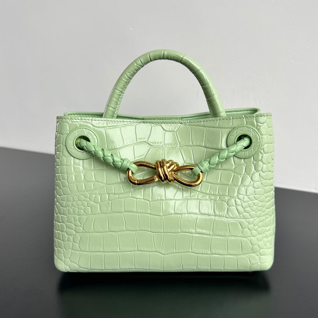 Bottega Veneta Andiamo Mini (Croc-Embossed Leather)