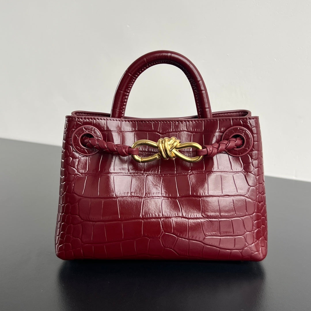 Bottega Veneta Andiamo Mini (Croc-Embossed Leather)