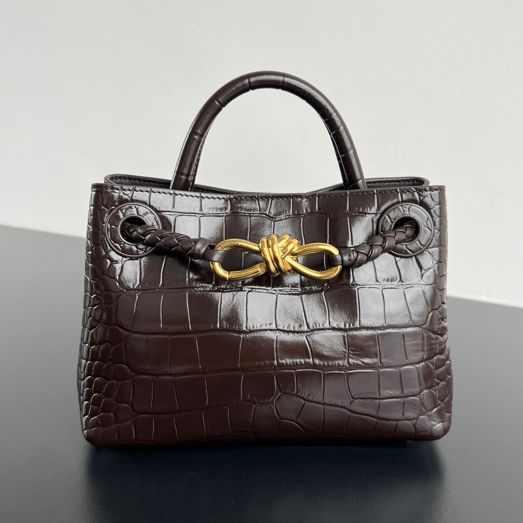 Bottega Veneta Andiamo Mini (Croc-Embossed Leather)