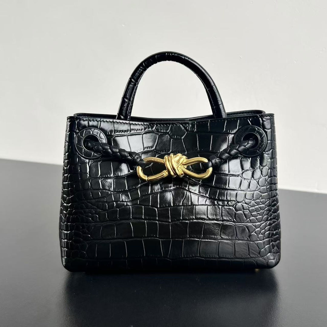 Bottega Veneta Andiamo Mini (Croc-Embossed Leather)