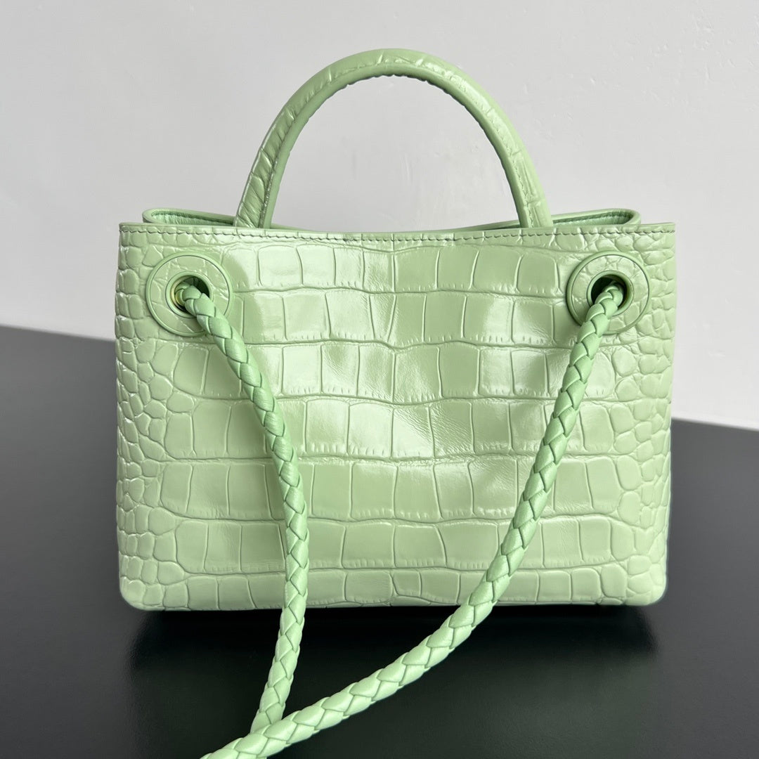 Bottega Veneta Andiamo Mini (Croc-Embossed Leather)