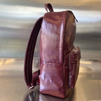 Bottega Veneta Pleated Oil-Waxed Leather Backpack
