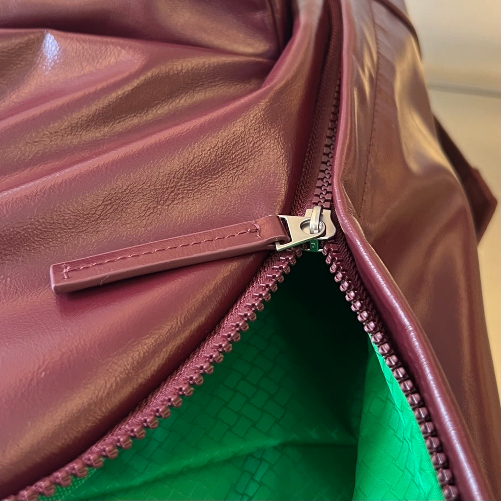 Bottega Veneta Pleated Oil-Waxed Leather Backpack