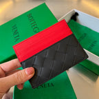 Bottega Veneta Woven Bi-Color Card Holder