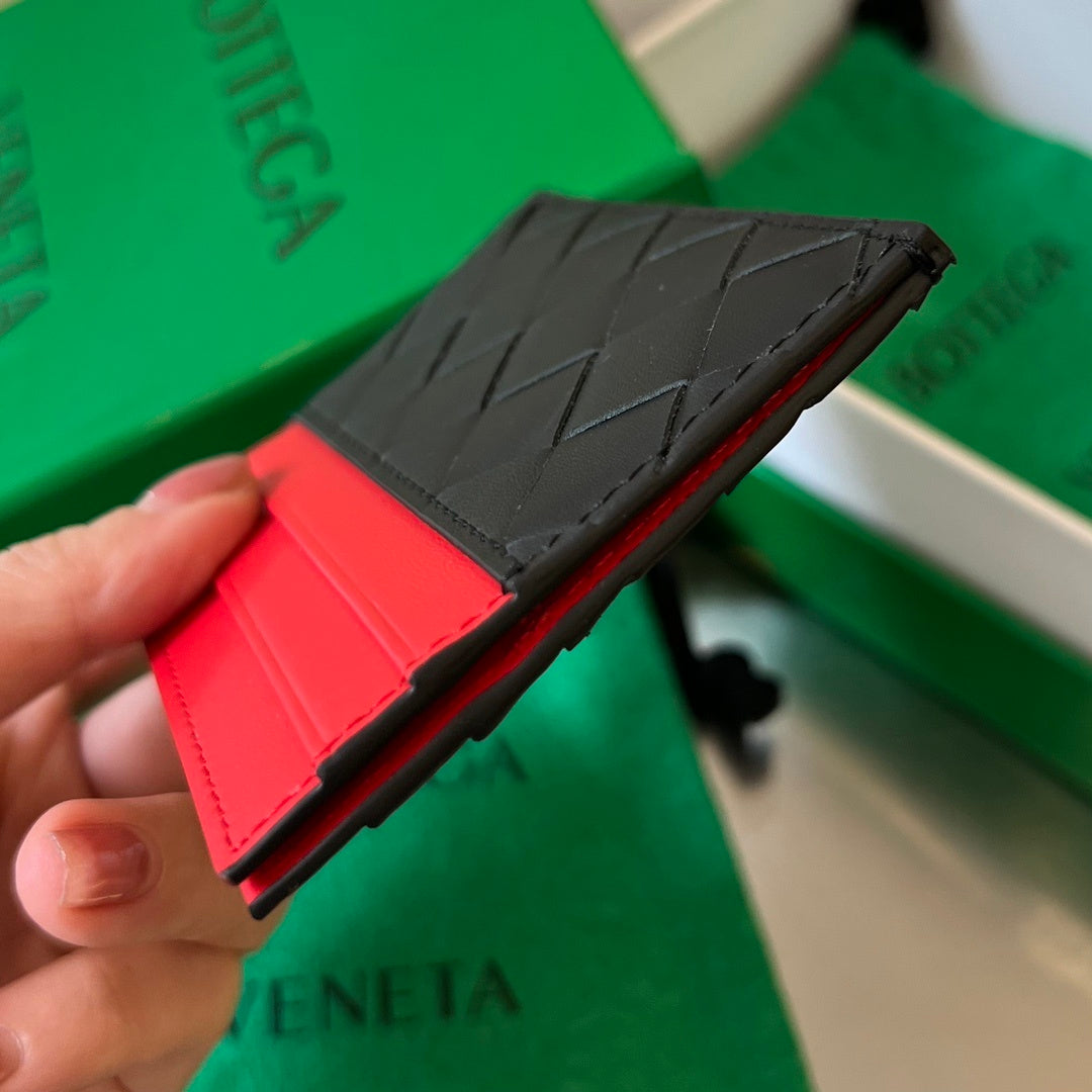 Bottega Veneta Woven Bi-Color Card Holder