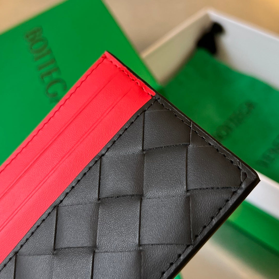 Bottega Veneta Woven Bi-Color Card Holder