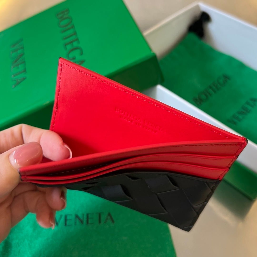 Bottega Veneta Woven Bi-Color Card Holder