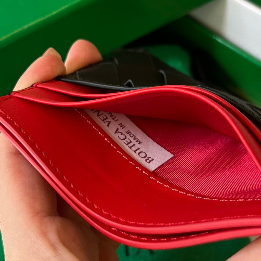 Bottega Veneta Woven Bi-Color Card Holder