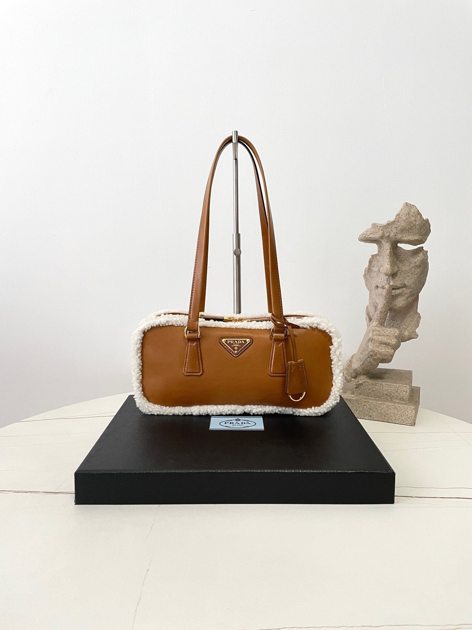Prada Shearling Bowling Bag