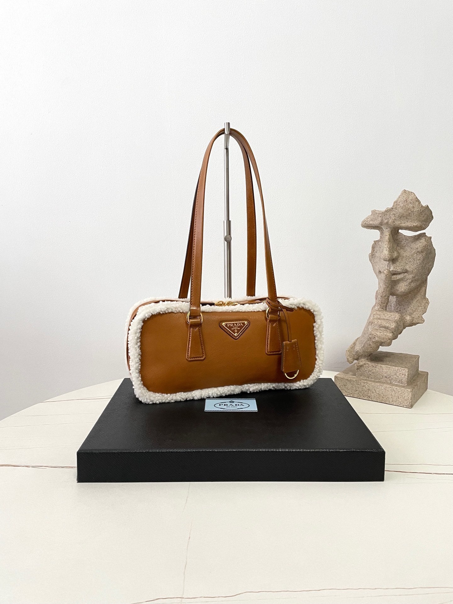 Prada Shearling Bowling Bag