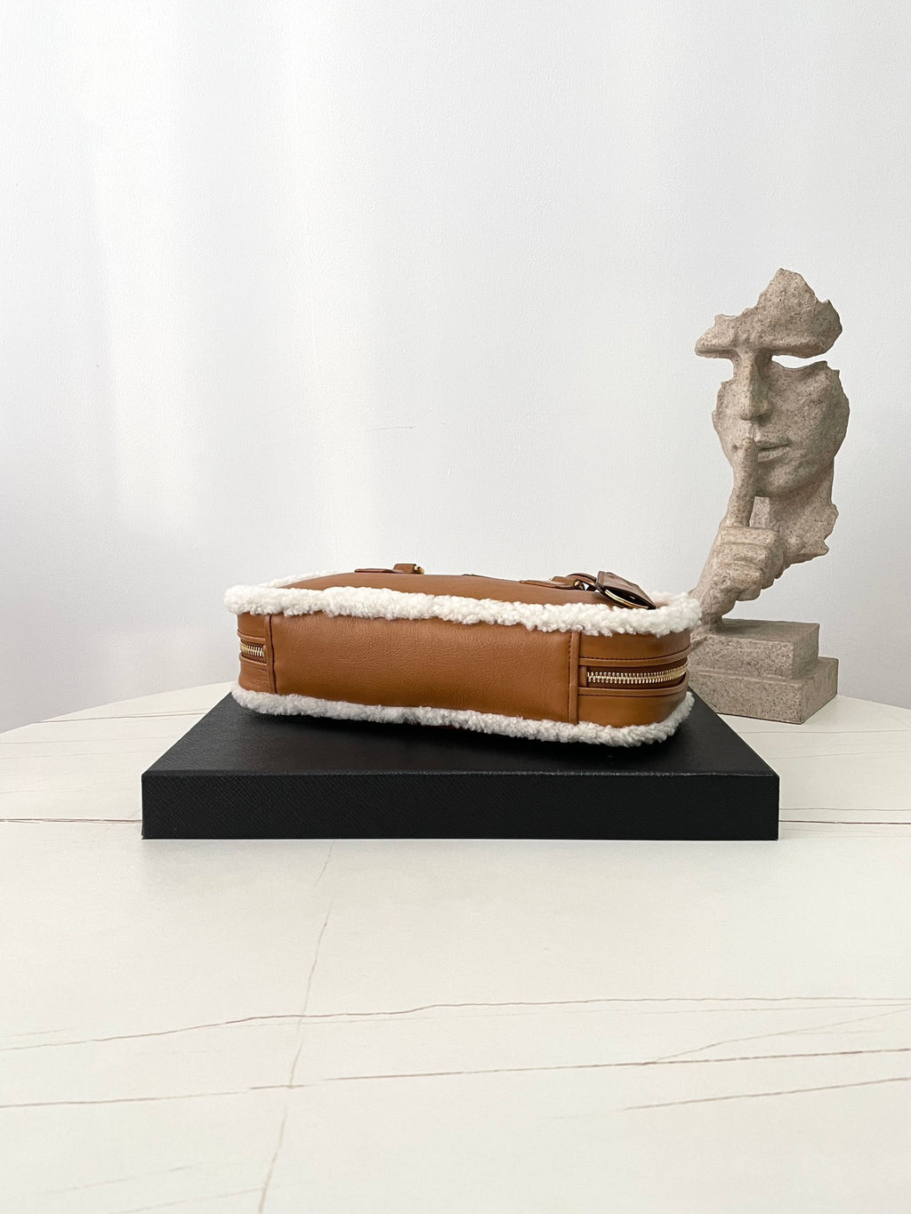 Prada Shearling Bowling Bag