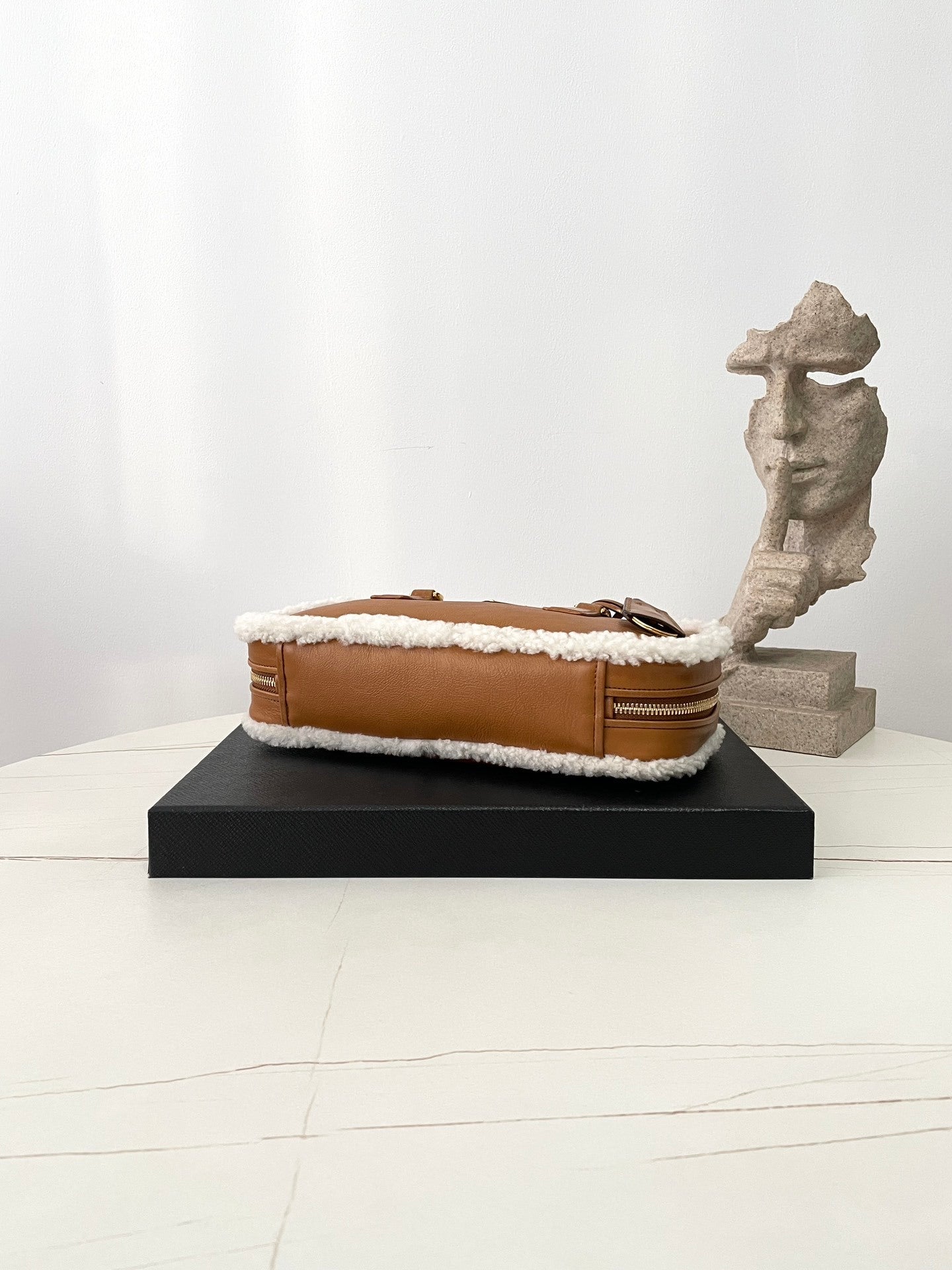 Prada Shearling Bowling Bag