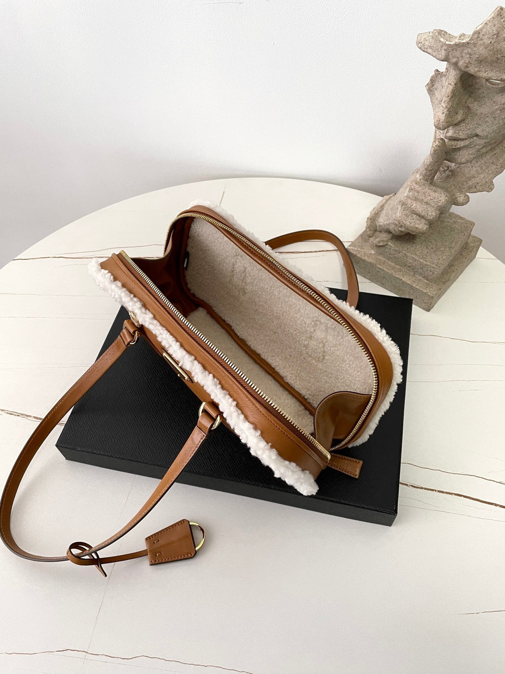 Prada Shearling Bowling Bag