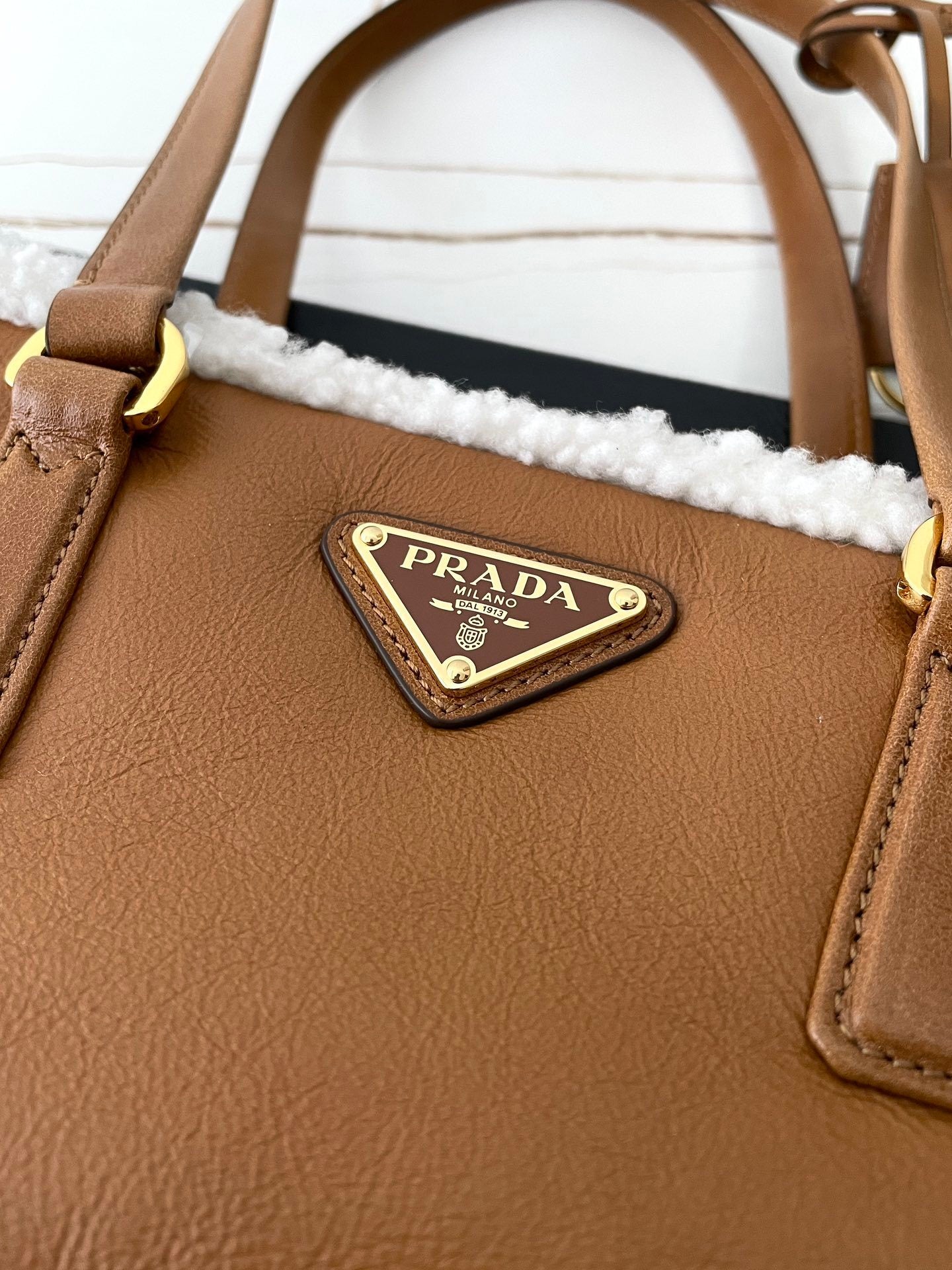 Prada Shearling Bowling Bag