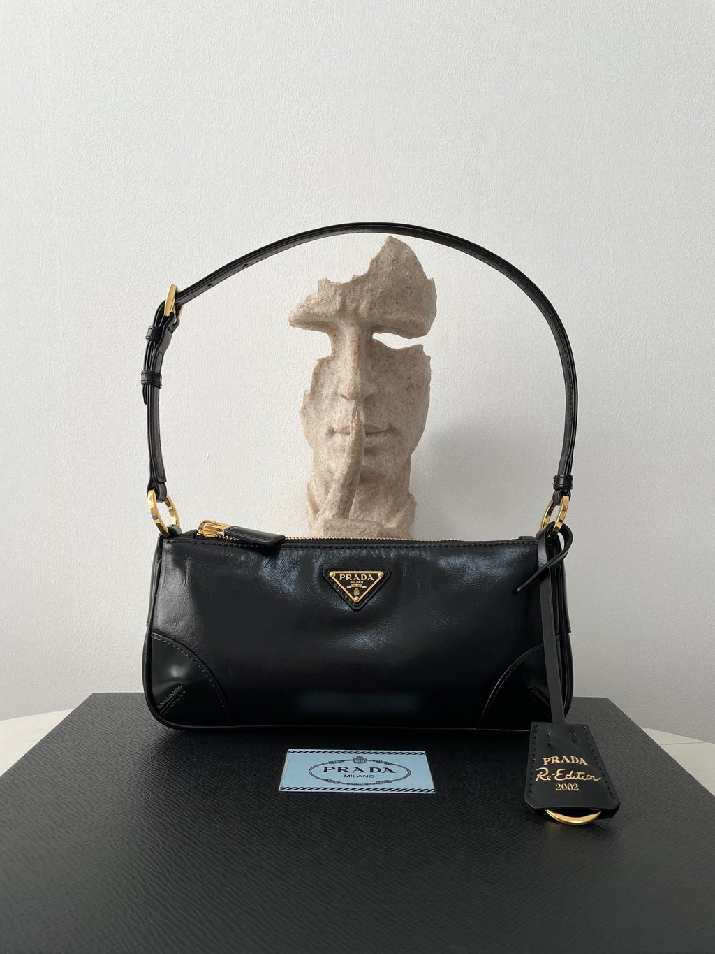 Prada Oil-Waxed Leather Shoulder Bag