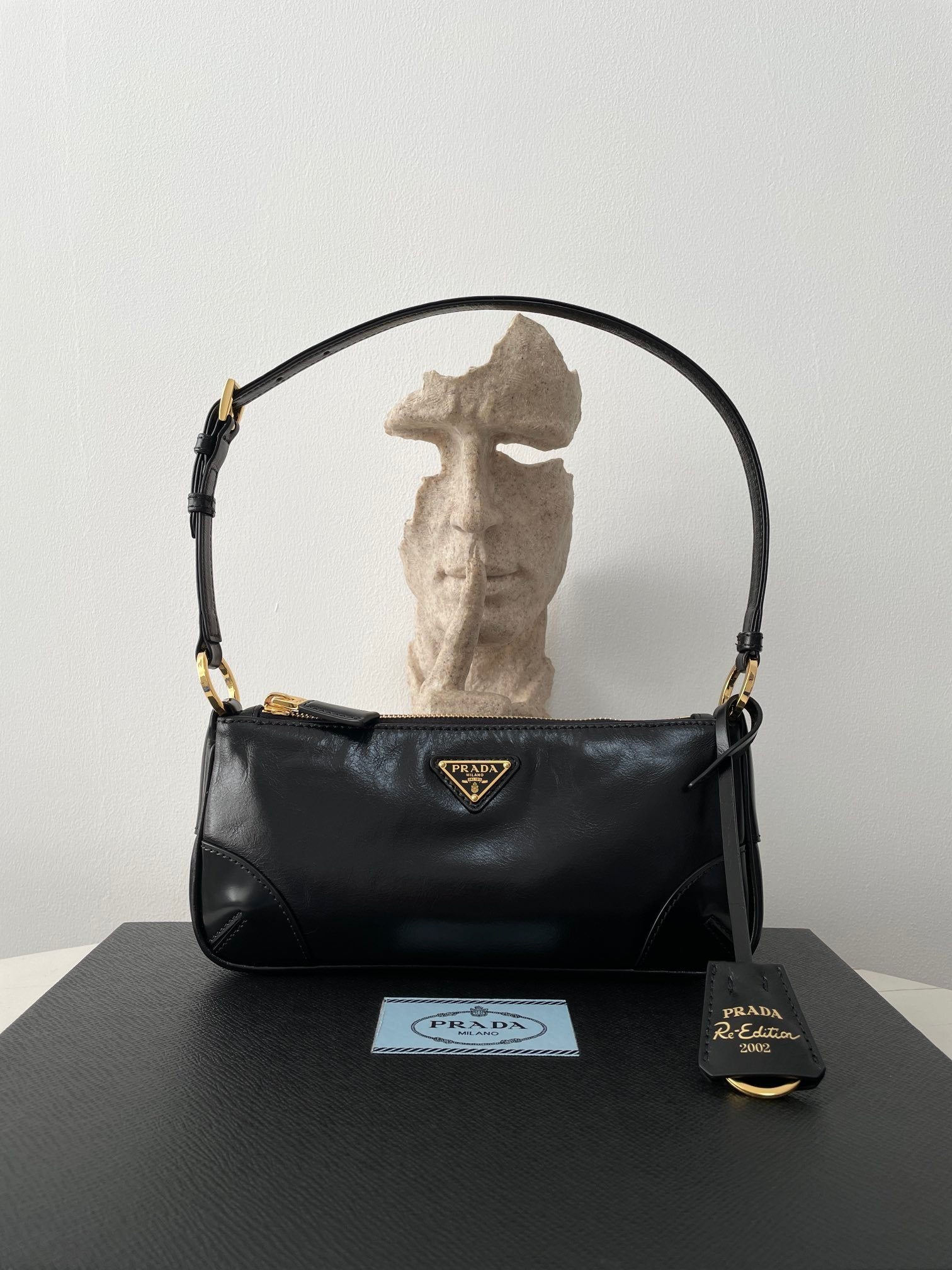 Prada Oil-Waxed Leather Shoulder Bag