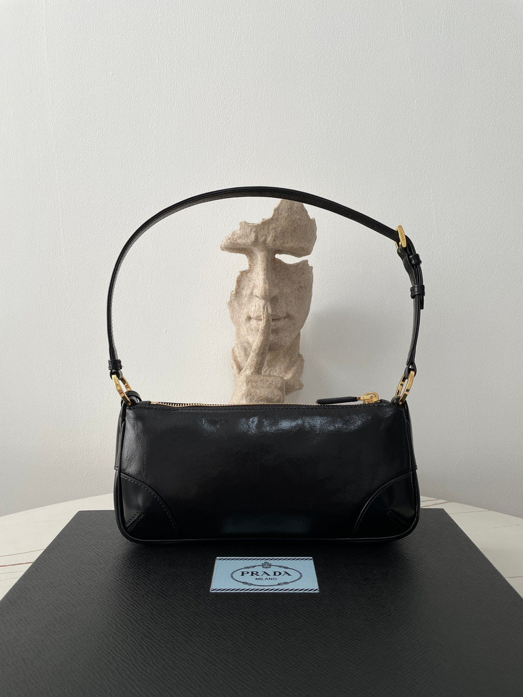 Prada Oil-Waxed Leather Shoulder Bag