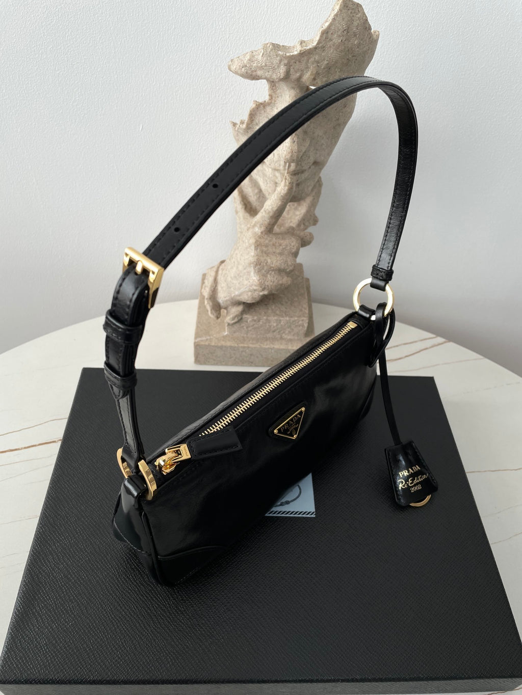 Prada Oil-Waxed Leather Shoulder Bag