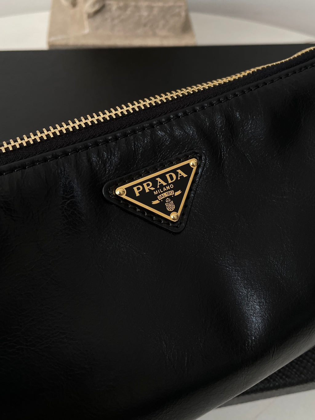 Prada Oil-Waxed Leather Shoulder Bag