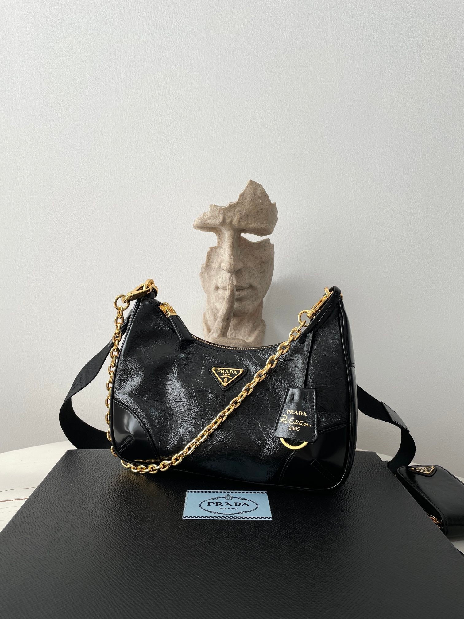 Prada Leather Hobo Bag Three-in-One