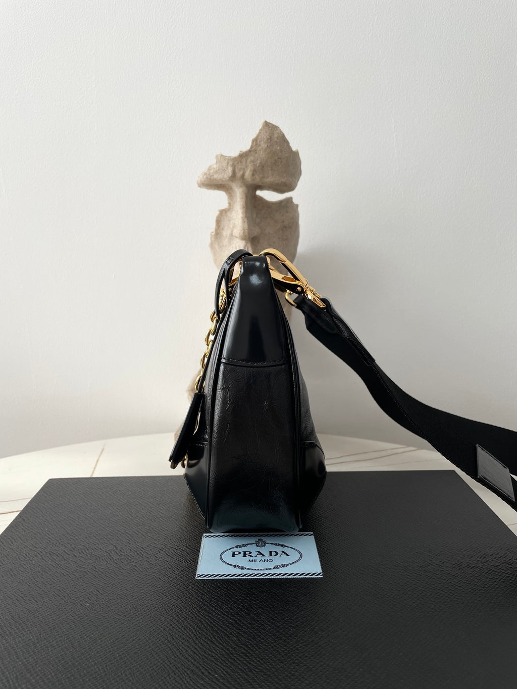 Prada Leather Hobo Bag Three-in-One