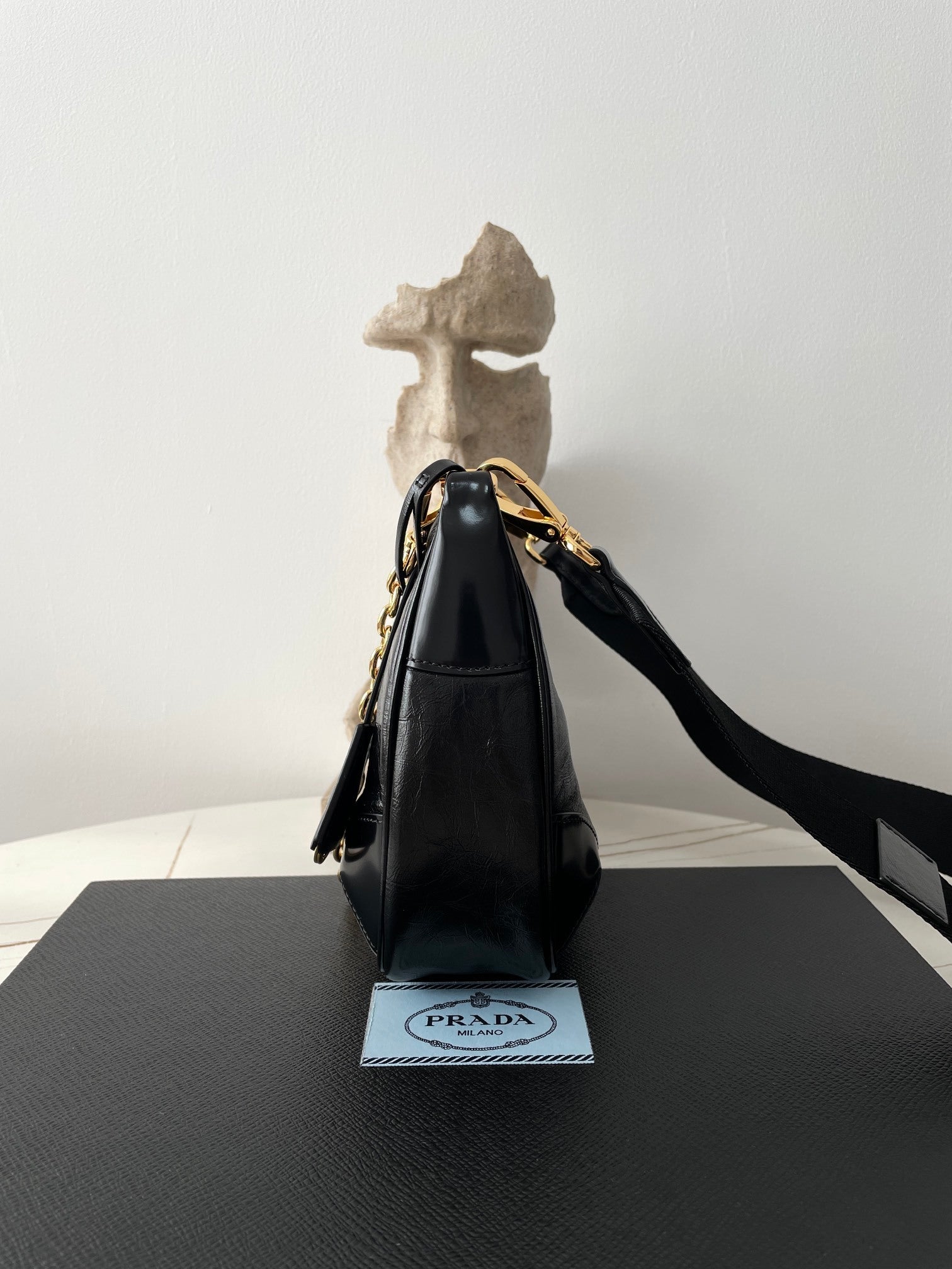 Prada Leather Hobo Bag Three-in-One