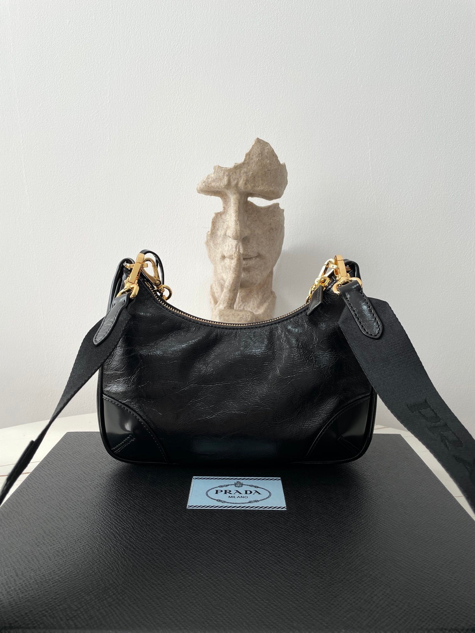 Prada Leather Hobo Bag Three-in-One