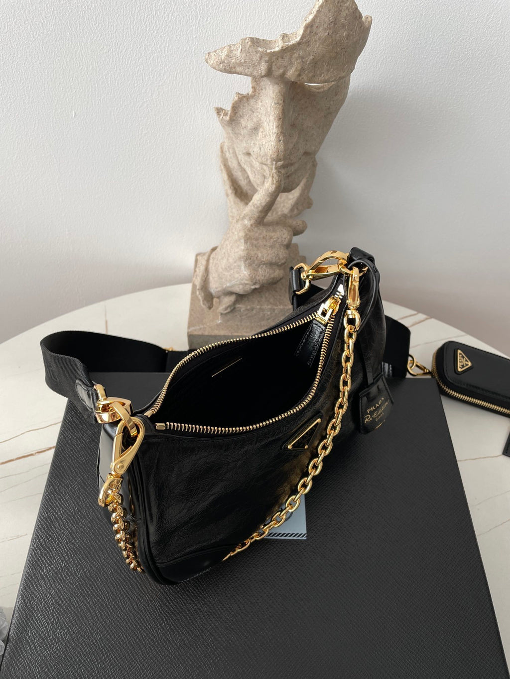 Prada Leather Hobo Bag Three-in-One