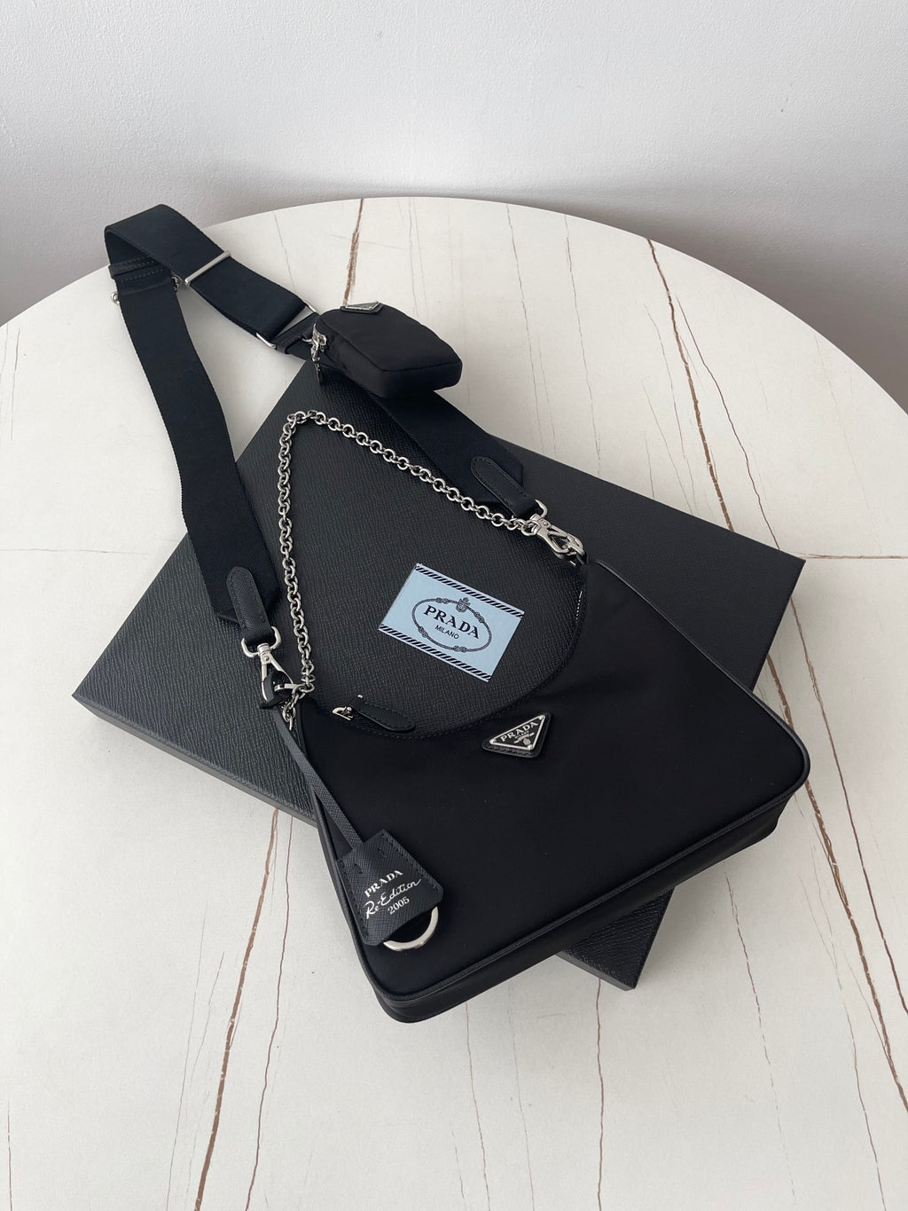 Prada Nylon Hobo Bag Three-in-One