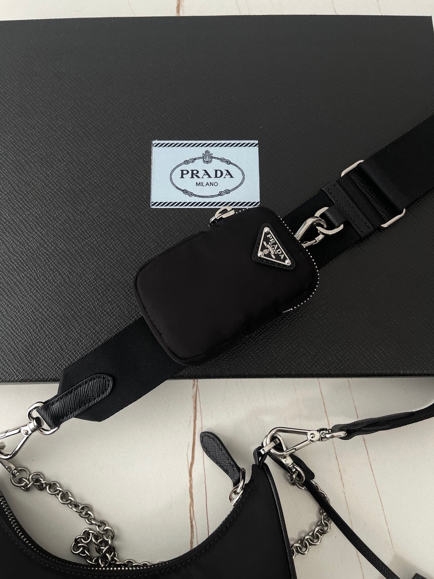Prada Nylon Hobo Bag Three-in-One