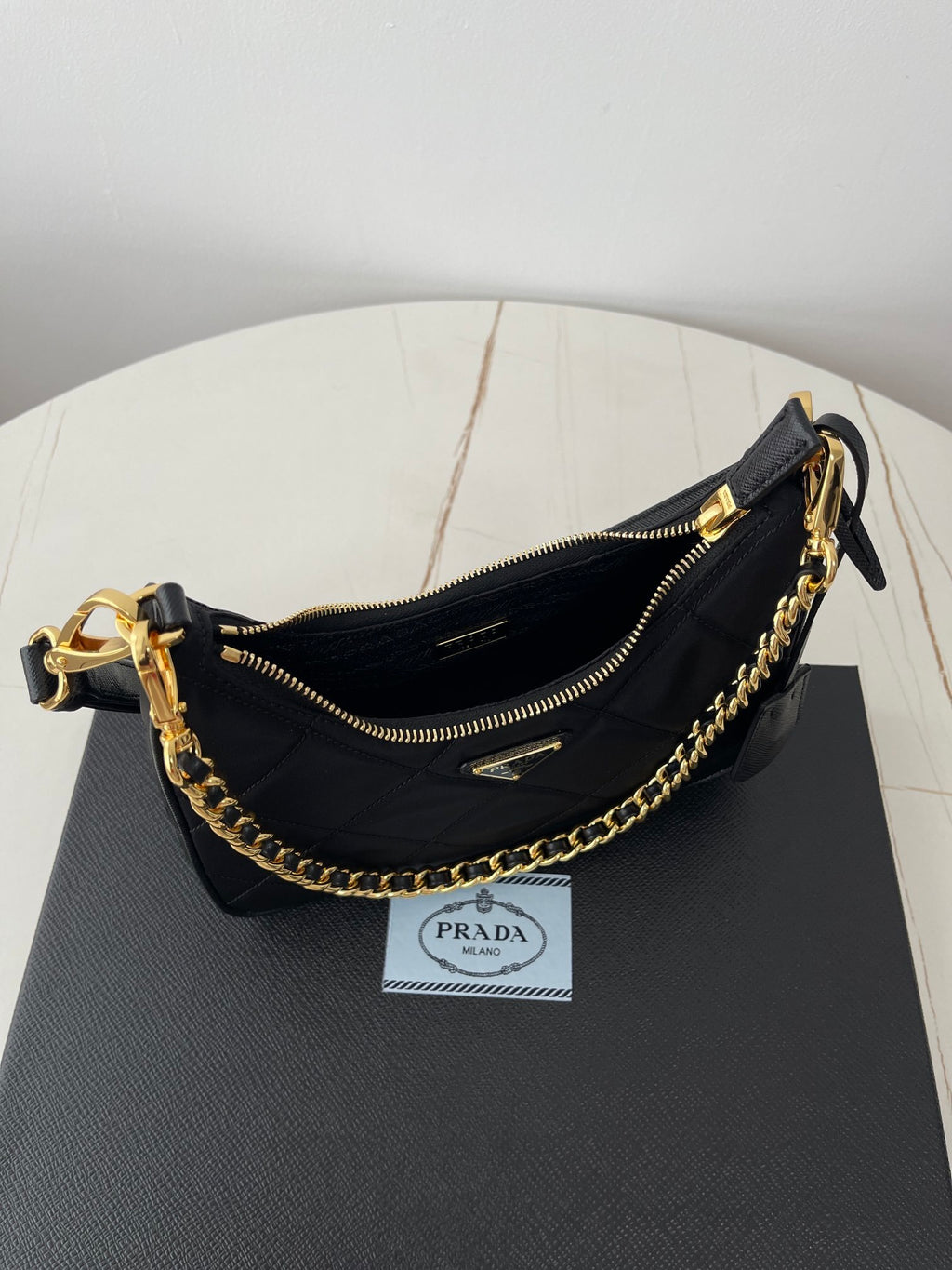 Prada Quilted Re-Nylon Hobo Bag