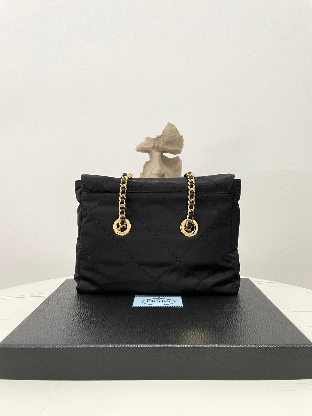 Prada Vintage Quilted Chain Hobo Bag