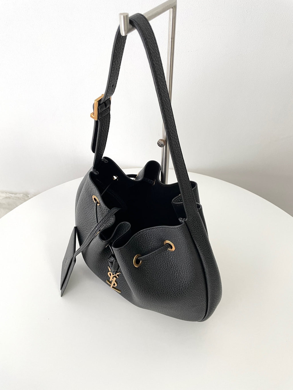 YSL Yves Saint Laurent Paris VII Drawstring Bag